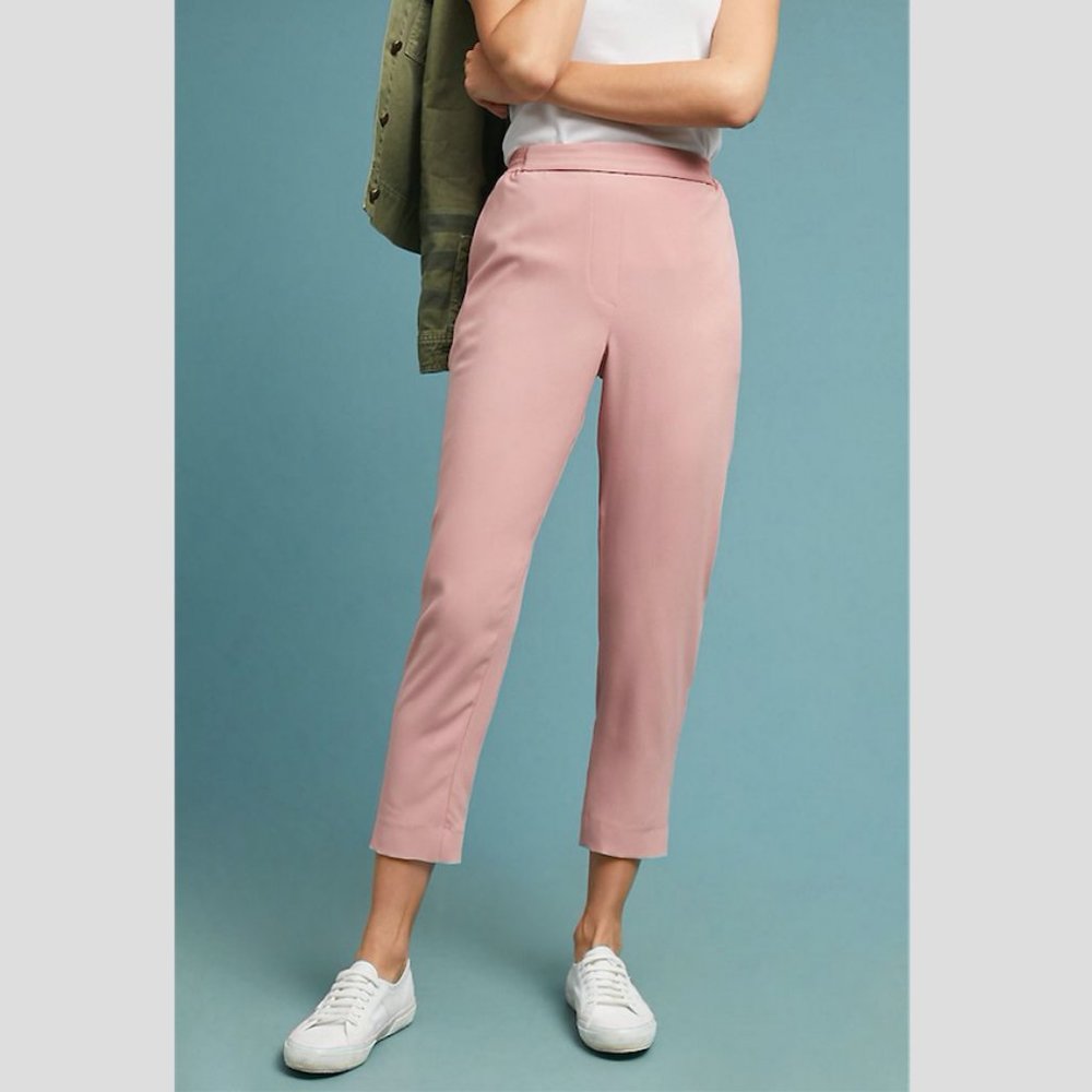 Anthropologie Essential Crepe Pants - Pink Sz. S